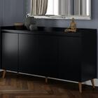Balcão Buffet Retrô Delta 4 Portas - Preto - Rpm Móveis