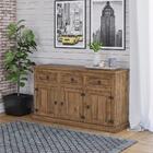 Balcão Buffet Rústico 3 Portas E 3 Gavetas Em Madeira Maciça