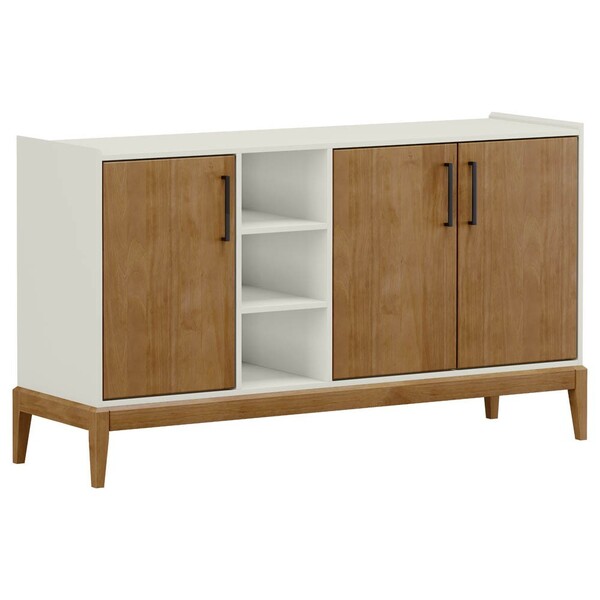 Balcão Buffet Sala De Jantar 150cm 3 Portas Milano F07 Off Wh