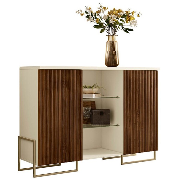 Balcão Buffet Sala De Jantar Metta M20 Palisandro/off White -