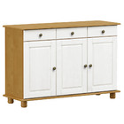 Balcão Buffet Sala De Jantar Rústico 128cm 3 Portas 3 Gavetas