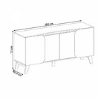 Balcão Buffet Seleto 4 Portas 2 Prateleiras Off White/pinho R