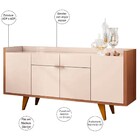 Balcão Buffet Sinfonia 4 Portas Com Espelho Redondo H01 Off W