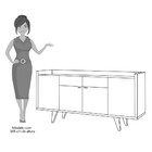 Balcão Buffet Sinfonia 4 Portas Com Espelho Redondo H01 Preto