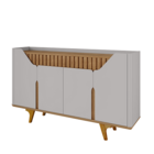 Balcão Buffet Tamisa 4 Portas Ripado Off White/cinamomo - Móv