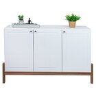 Balcão Buffet Vênus Em Madeira Maciça E Mdf Natural/branco