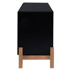 Balcão Buffet Vênus Em Madeira Maciça E Mdf Natural/preto