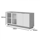 Balcão Buffet Vitoria 4 Portas Noce Milano/preto Fosco - Coli