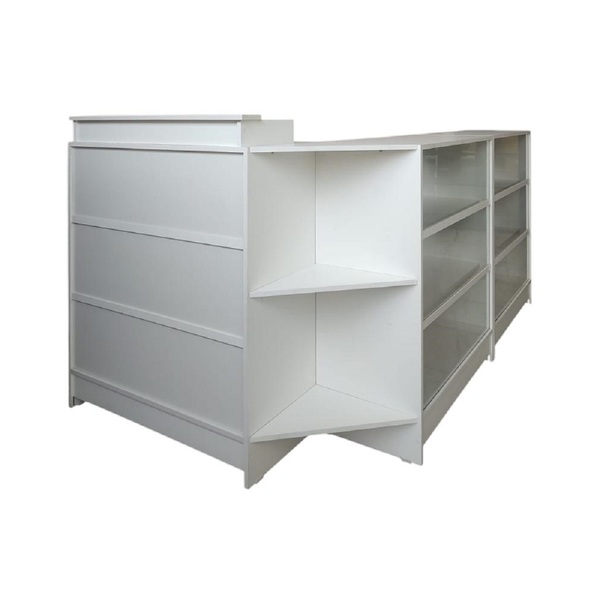 Balcão Caixa E Vitrine 100% Mdf Branco - Suprema Móveis