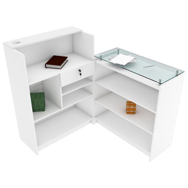 Balcao Caixa Loja L M25.2020.b 100% Mdf (comercio, Geral) Cor