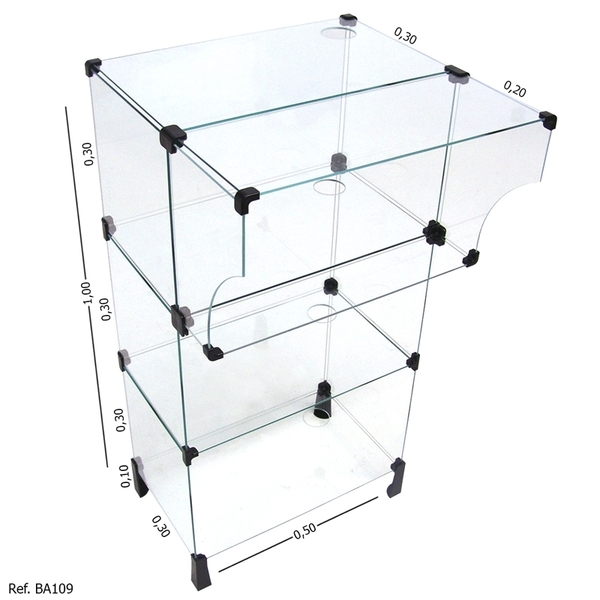Balcão Caixa Modulado Em Vidro - 0,50 X 1,00 X 0,30