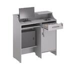 Balcao Caixa Stamp Com Gaveta Cinza