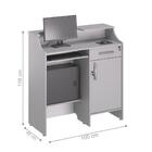 Balcao Caixa Stamp Com Gaveta Cinza