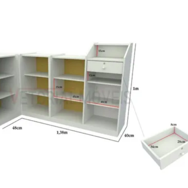 Balcão Caixa Vitrine M2 Fechado 100% Mdf Loja Pet