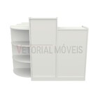 Balcão Caixa Vitrine M2 Fechado 100% Mdf Loja Pet