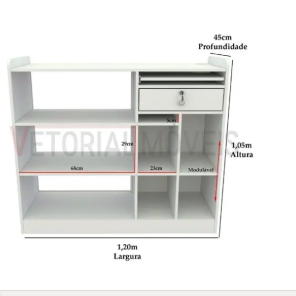 Balcão Caixa Vitrine M5 Computador Atendimento Loja  Valet