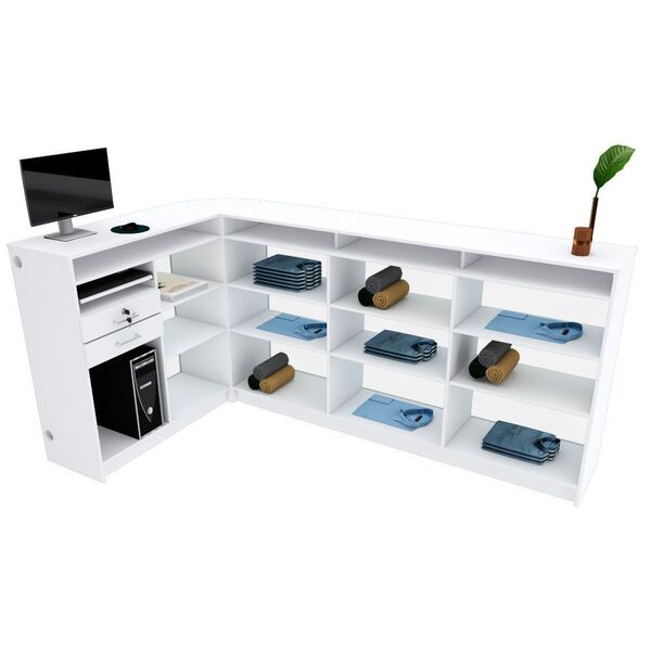 Balcão Caixa Vitrine Tampo De Mdf M347.b (caixa, Loja)