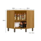 Balcão Canto Com Tampo 1 Porta Criare Freijo/grafite Acetinado