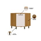 Balcão Canto Com Tampo 1 Porta Criare Freijo/off Acetinado