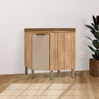 Balcão Canto Com Tampo Viv Aluminum Freijo/vanilla