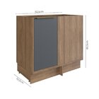 Balcão Canto Cozinha Viena Freijo Grafito