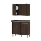 Balcão Canto E Armário Canto Chocolate - Fdecor