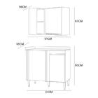 Balcão Canto E Armário Canto Damasco/off White - Fdecor