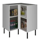 Balcão Canto Em L 90cm Em Mdf Com 2 Portas E 2 Prateleiras Cz