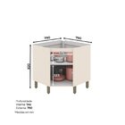 Balcão Canto Oblíquo 1 Porta Com Tampo 100% Mdf Aurora Espres