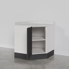 Balcão Canto Oblíquo Com Tampo Com Rodapé Puxador 150cm Ipane