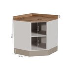 Balcão Canto Oblíquo Com Tampo Com Rodapé Puxador 150cm Ipane