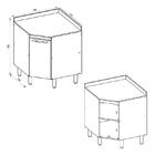 Balcão Canto Oblíquo Loá Com Tampo Mdp - Nicioli