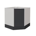 Balcão Canto Oblíquo Sem Tampo Com Rodapé Puxador 150mm Ipane