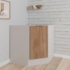 Balcão Canto Oblíquo Sem Tampo Com Rodapé Puxador 150mm Ipane