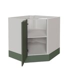 Balcão Canto Oblíquo Sem Tampo Com Rodapé Puxador 150mm Ipane