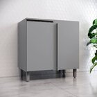 Balcão Canto Reto 1 Porta Belize Henn Cinza