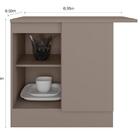 Balcão Canto Reto 1 Porta Com Tampo Sara Fumê - Fdecor