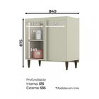 Balcão Canto Reto 1 Porta Essência Henn Areia