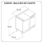 Balcão Canto Reto 1 Porta Gaia  Móveis Naturalle/cristalo