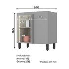 Balcão Canto Reto 1 Porta Ketlin Com Tampo Nero - Móveis Henn