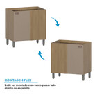 Balcão Canto Reto 80cm 1 Porta Sem Tampo Classic Luciane Móve