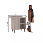 Balcão Canto Reto 95cm 1 Porta Com Tampo Stylo Luciane Móveis