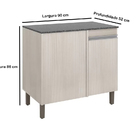 Balcão Canto Reto Avelã PT Móveis 90 Cm