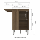 Balcão Canto Reto Bella 1 Porta Terraro/ Naturaly - Moveis Ar