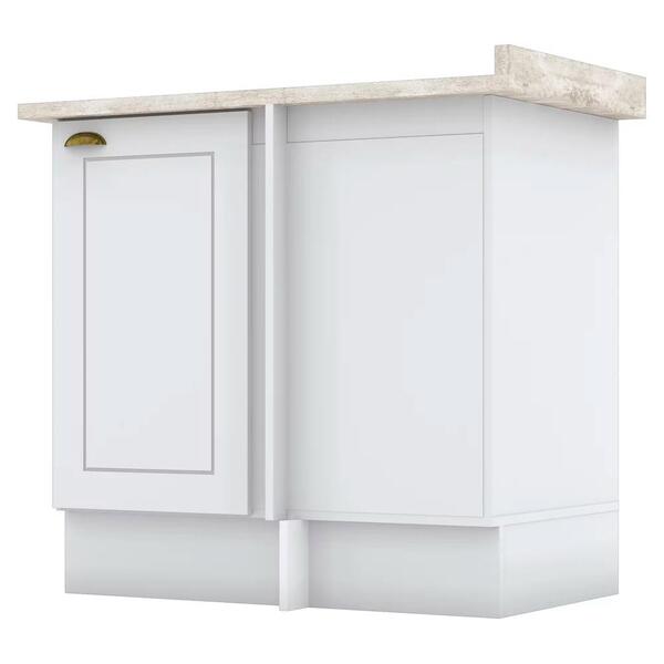 Balcão Canto Reto Com Tampo 1 Porta Liana H02 Branco - Mpozen