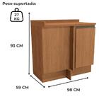 Balcao Canto Reto Com Tampo 1p 98 Cm Maxxi G748 Canela Kappes