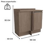 Balcao Canto Reto Com Tampo 1p 98 Cm Maxxi G748 Canela Kappes