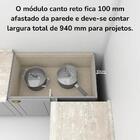 Balcao Canto Reto Com Tampo 84cm Americana Henn