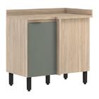 Balcão Canto Reto Firenze 1 Porta Com Tampo Mdp - Demóbile