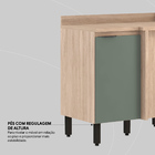 Balcão Canto Reto Firenze 1 Porta Com Tampo Mdp - Demóbile